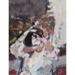 Don McKinlay (British 1929-2017) "Jani and Jack the Rabbit", oil.