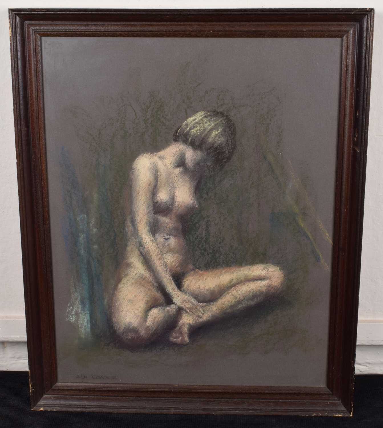 Allan Cownie (Welsh 1927-2015) Seated female nude, pastel. - Bild 2 aus 2