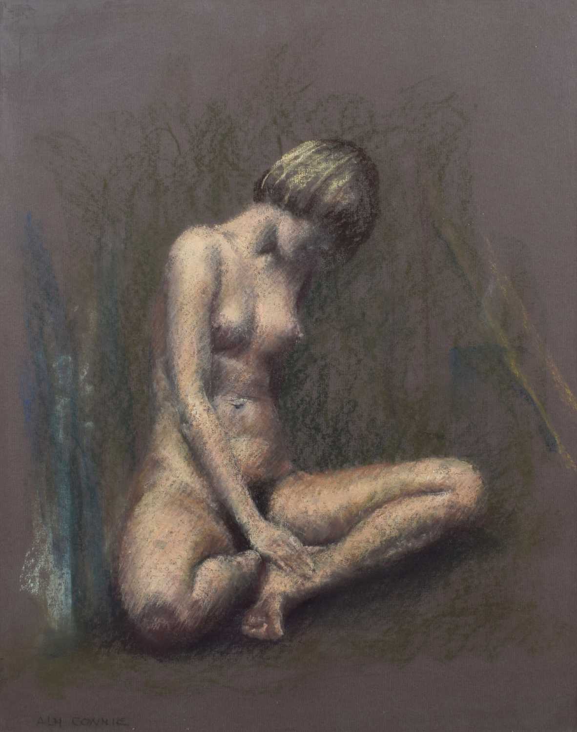 Allan Cownie (Welsh 1927-2015) Seated female nude, pastel.