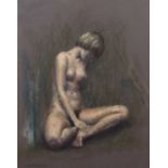 Allan Cownie (Welsh 1927-2015) Seated female nude, pastel.