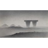 Trevor Grimshaw (British 1947-2001) "Motorway Monolith", graphite.