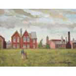 Roger Hampson (British 1925-1996) "The Mission School, Tyldesley", oil.