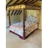 Mid-20th-century mahogany framed four-poster bed