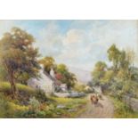 Josh Fisher (British 1859-1933) "Old Farm, Llandudno", watercolour.