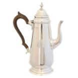 A George V silver hot water jug,