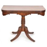 George III mahogany fold over tea table