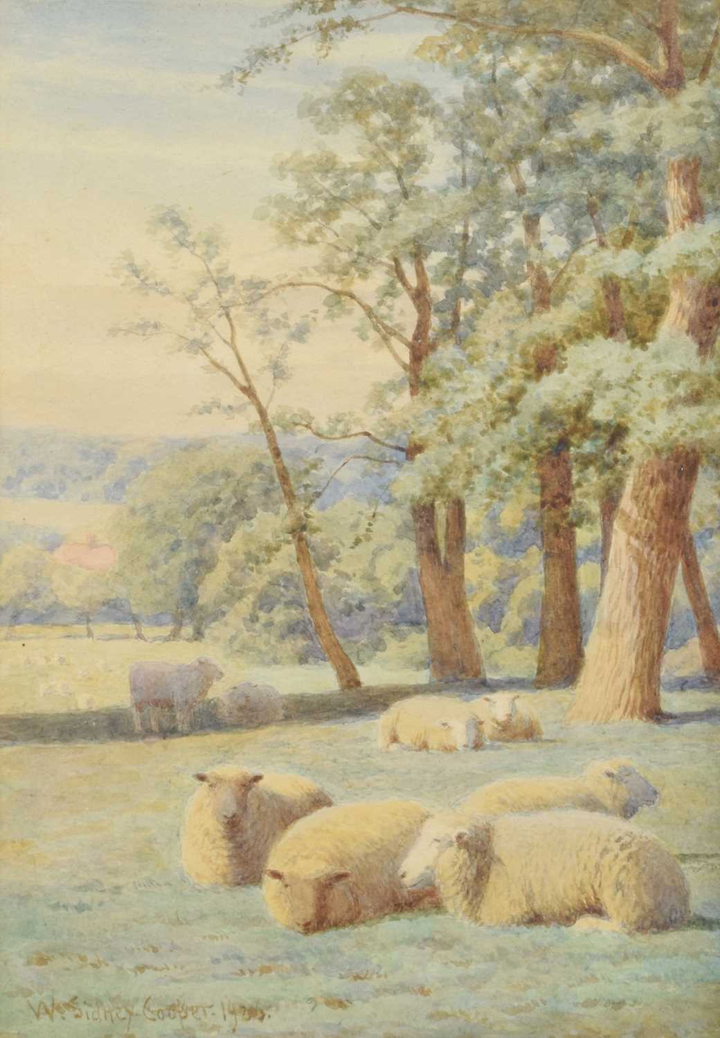 William Sidney Cooper (British 1854-1927) "Cattle and Sheep at Herne, Kent", watercolour (2). - Image 5 of 5