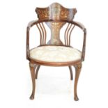 Edwardian mahogany occasional armchair