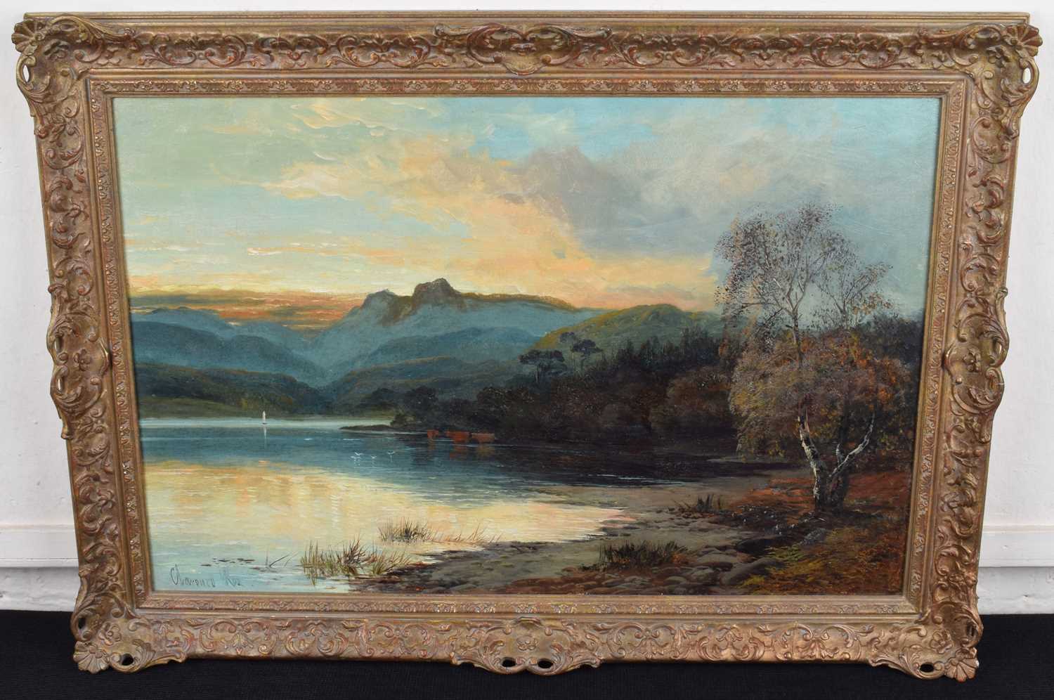 Clarence Henry Roe (British 1850-1909) "Windermere and the Langdale Pikes", oil. - Image 2 of 2