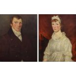 British School (18th/19th century) Portrait of John Lowe of Tullybelton and his wife, oil (2).