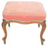 Victorian walnut footstool