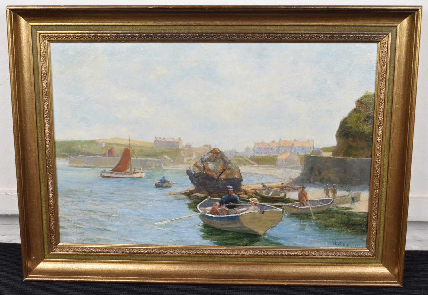 Edwin Binney (19th/20th century) "Cemaes Bay, Anglesey", oil. - Image 2 of 2