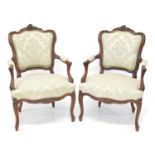 Pair of late 19th century French salon chairs