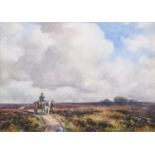 George Hamilton Constantine (1878-1967) Figures in a moorland landscape, watercolour.