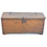 Early 18th-century oak six plank chest