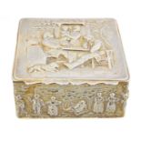 An Edward VII silver gilt trinket box,