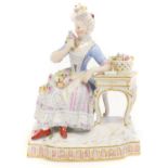 A Meissen figure of smell from a set of the five senses