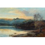 Clarence Henry Roe (British 1850-1909) "Windermere and the Langdale Pikes", oil.