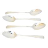 Four Georgian table spoons,