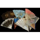 Group lot of 9 hand fans