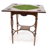 Edwardian mahogany envelope card table