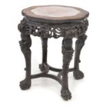 Late 19th-century Burmese rosewood occasional table