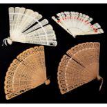 Four pierced brise hand fans