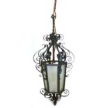 Wrought metal pendant lamp