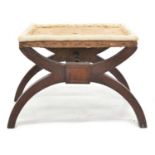 Early 19th century Regency design "X" framed mahogany stool