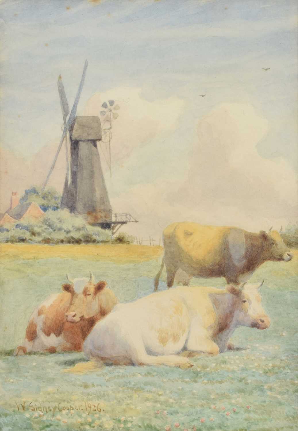 William Sidney Cooper (British 1854-1927) "Cattle and Sheep at Herne, Kent", watercolour (2). - Image 3 of 5