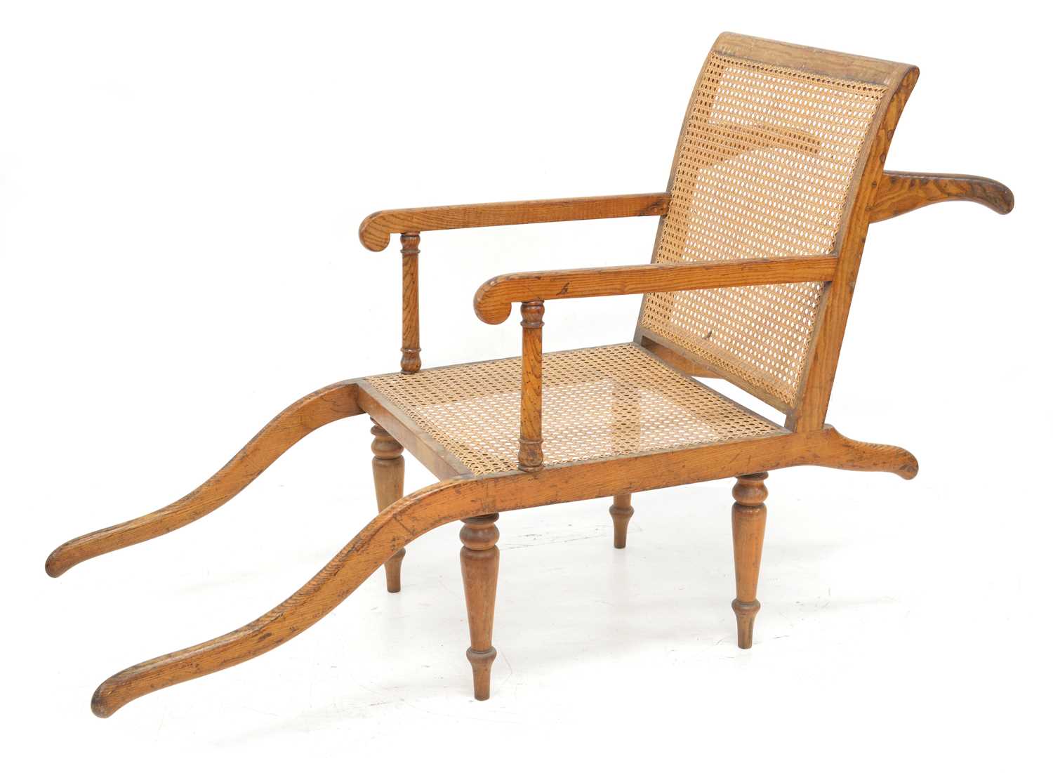 Early 20th-century open arm invalid chair