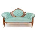 Victorian walnut drawing room couch