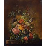 Marsh (19th/20th century) Floral still life, oil.