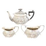 A silver teaset,