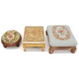 Early 20th-century French footstool and two others