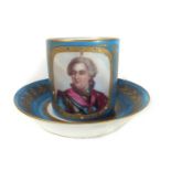 Sevres style coffee can and saucer