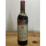 1 Bottle Chateau Mouton Rothschild Premier Grand Cru Classe Pauillac 1970