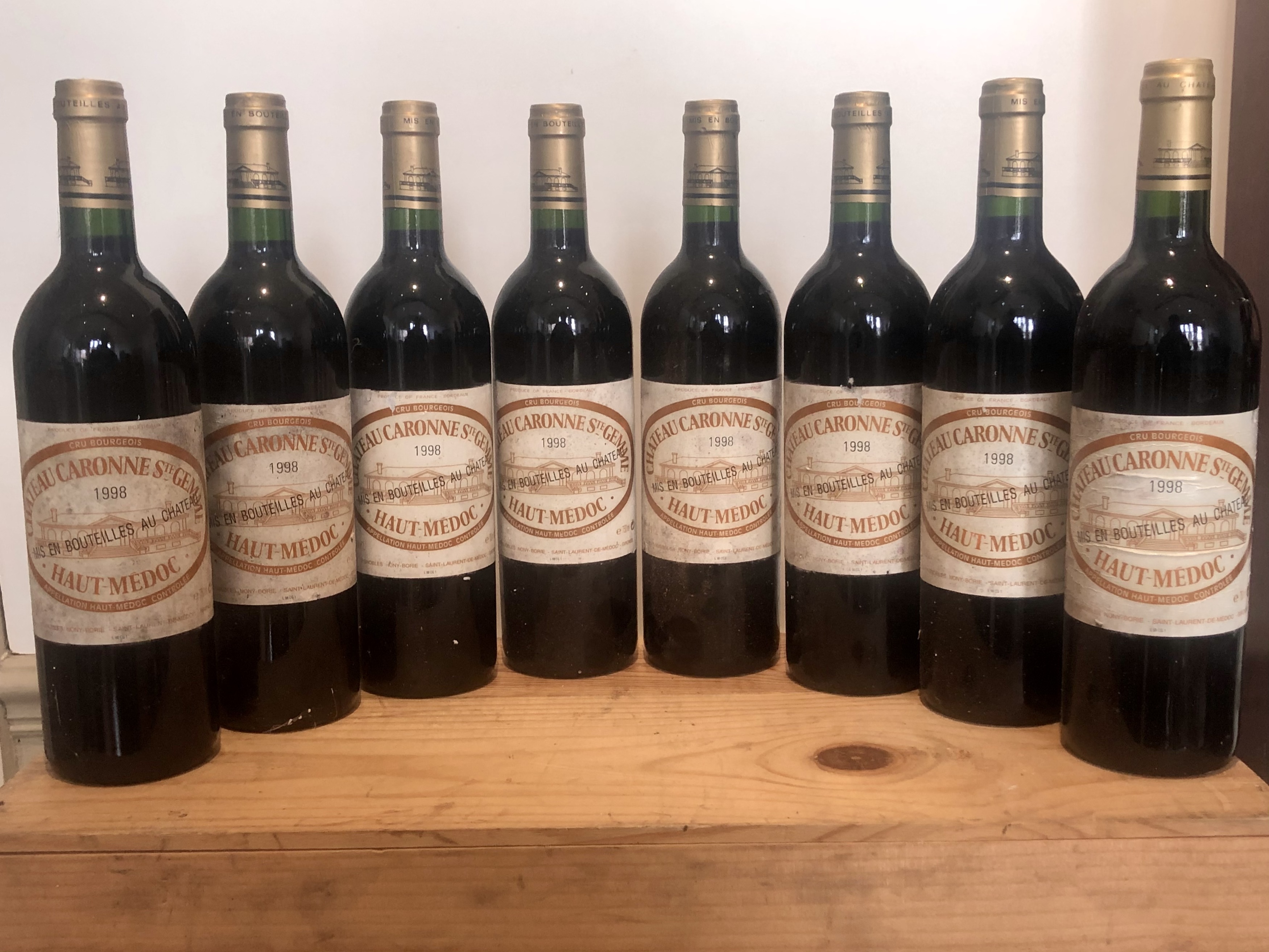 8 bottles (In OWC) Chateau Caronne Ste Gemme Haut Medoc 1998