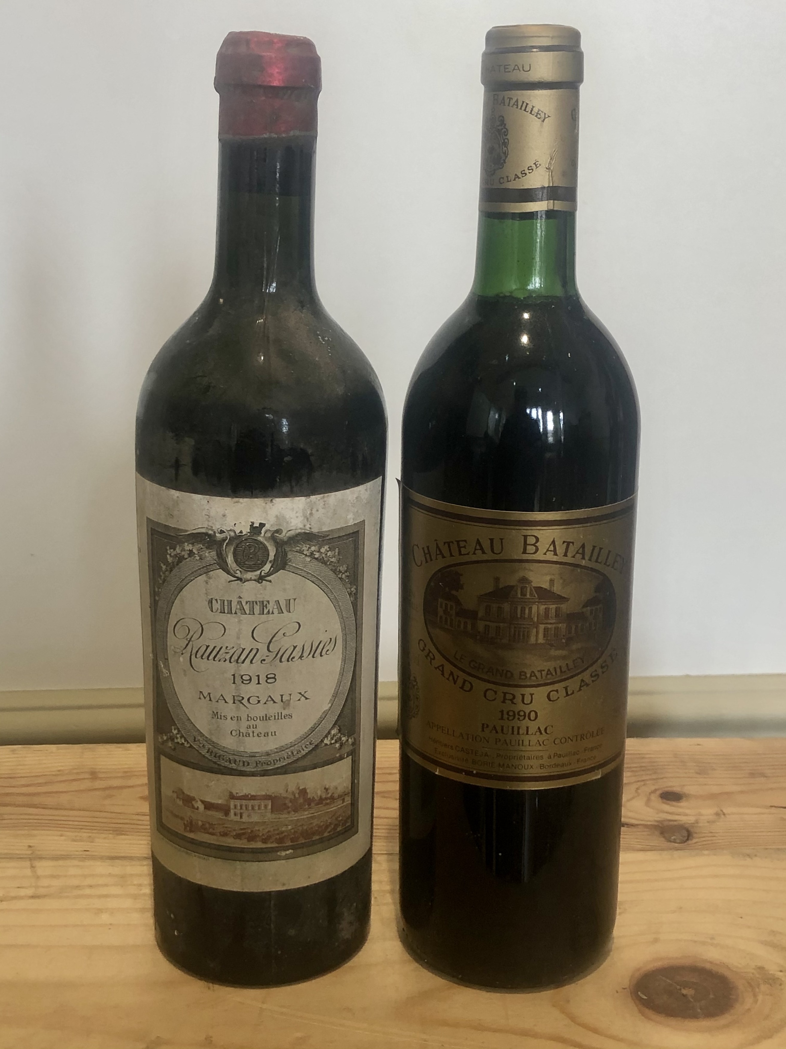 2 Bottles Fine and Rare old Vintage Classified Growth Claret