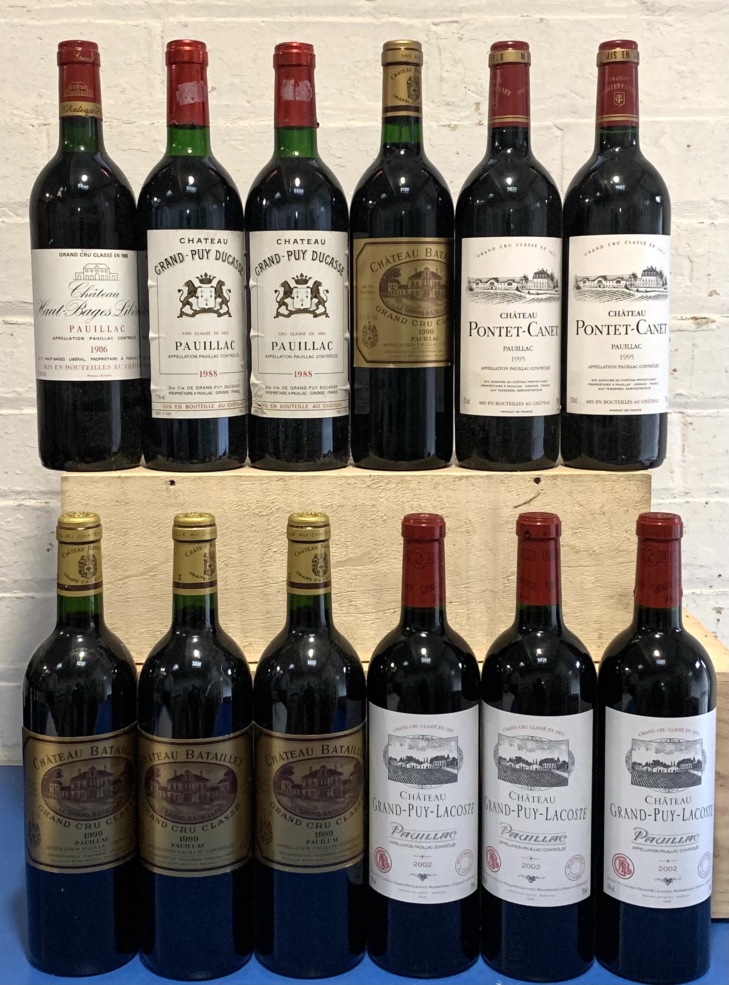 12 Bottles Mixed Lot Mature Classified Growth Clarets from Pauillac