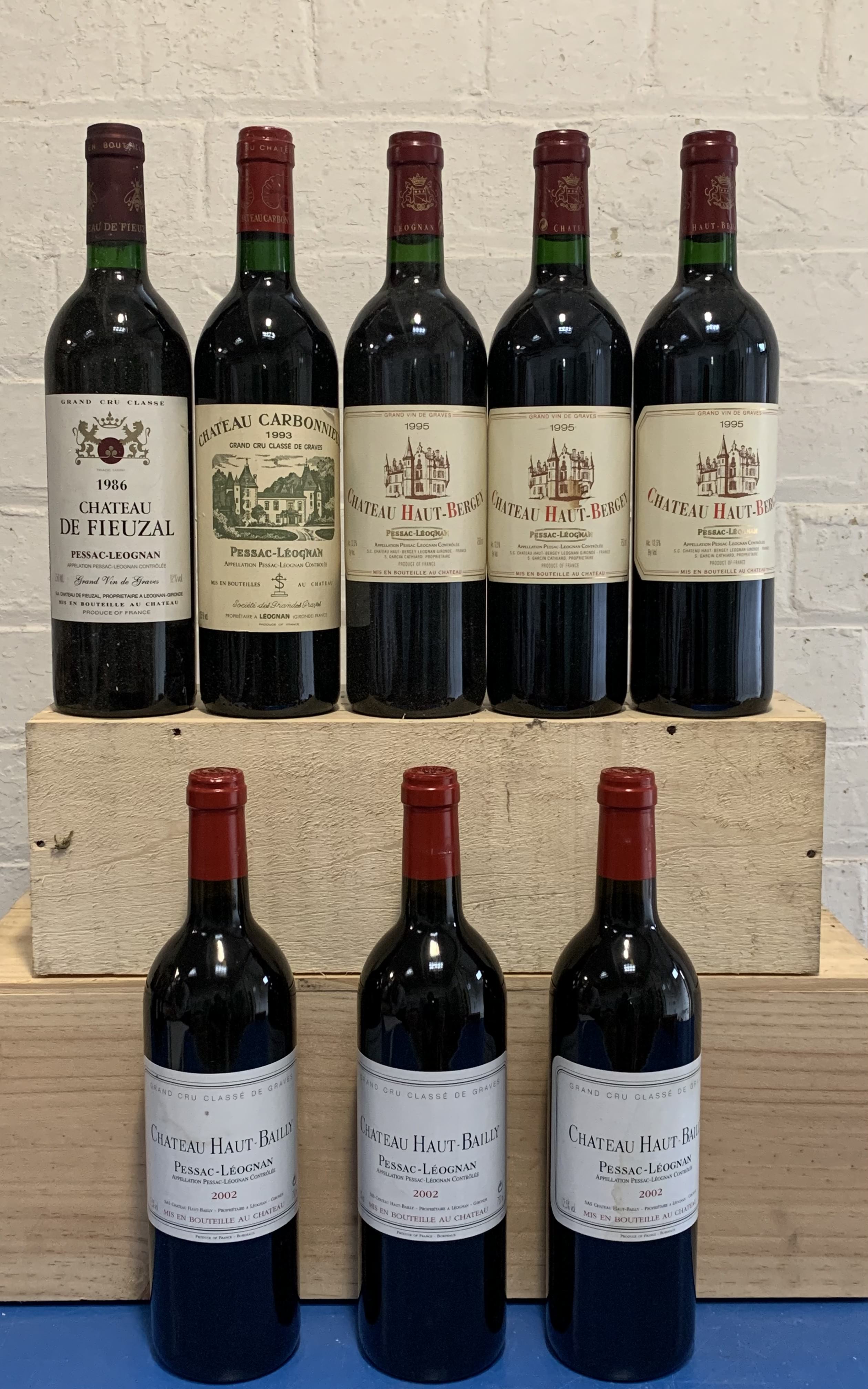 8 Bottles Mixed Parcel of fine Classified Growth Graves and Pessac-Leognan Clarets