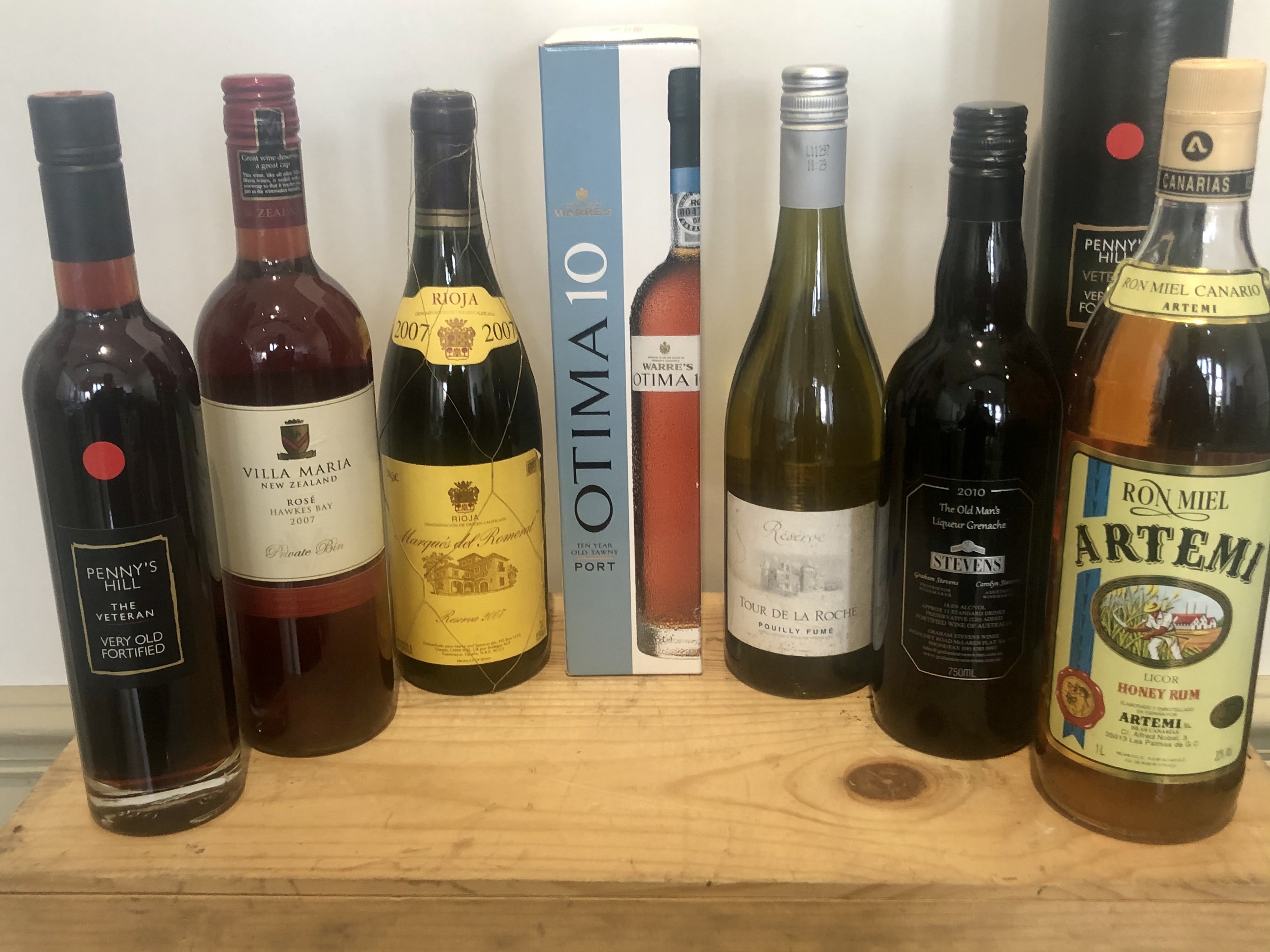 8 Bottles Mixed Lot Table Wine, Tawny Port, Fortified Wine and Spirit