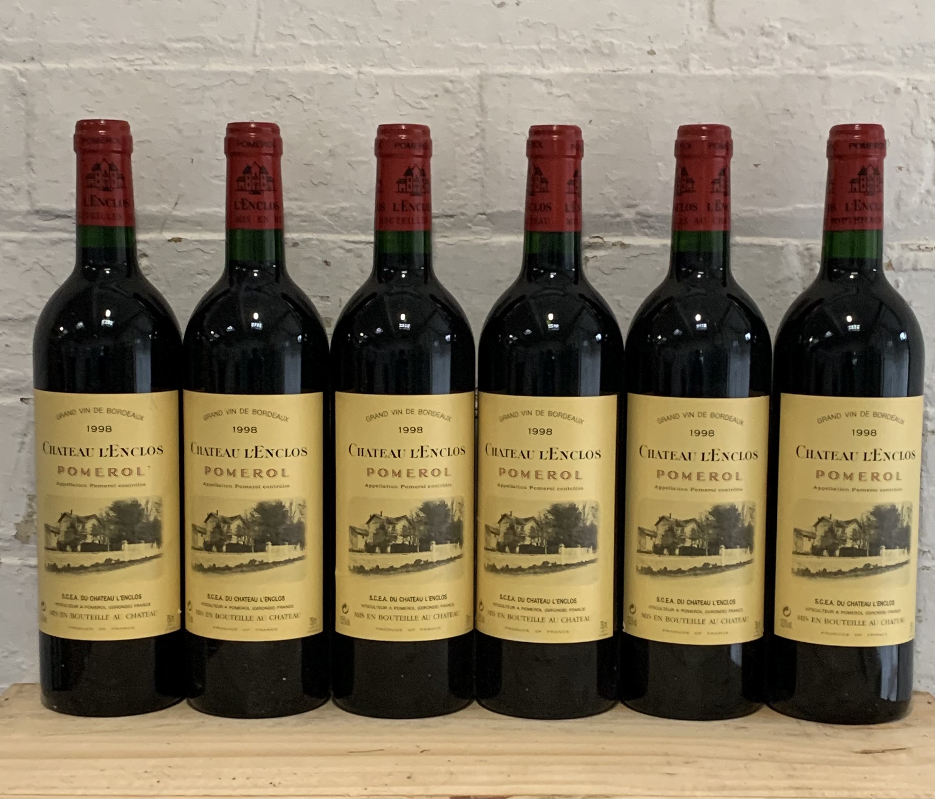 6 Bottles Chateau L’Enclos Pomerol 1998 (6 b/n)