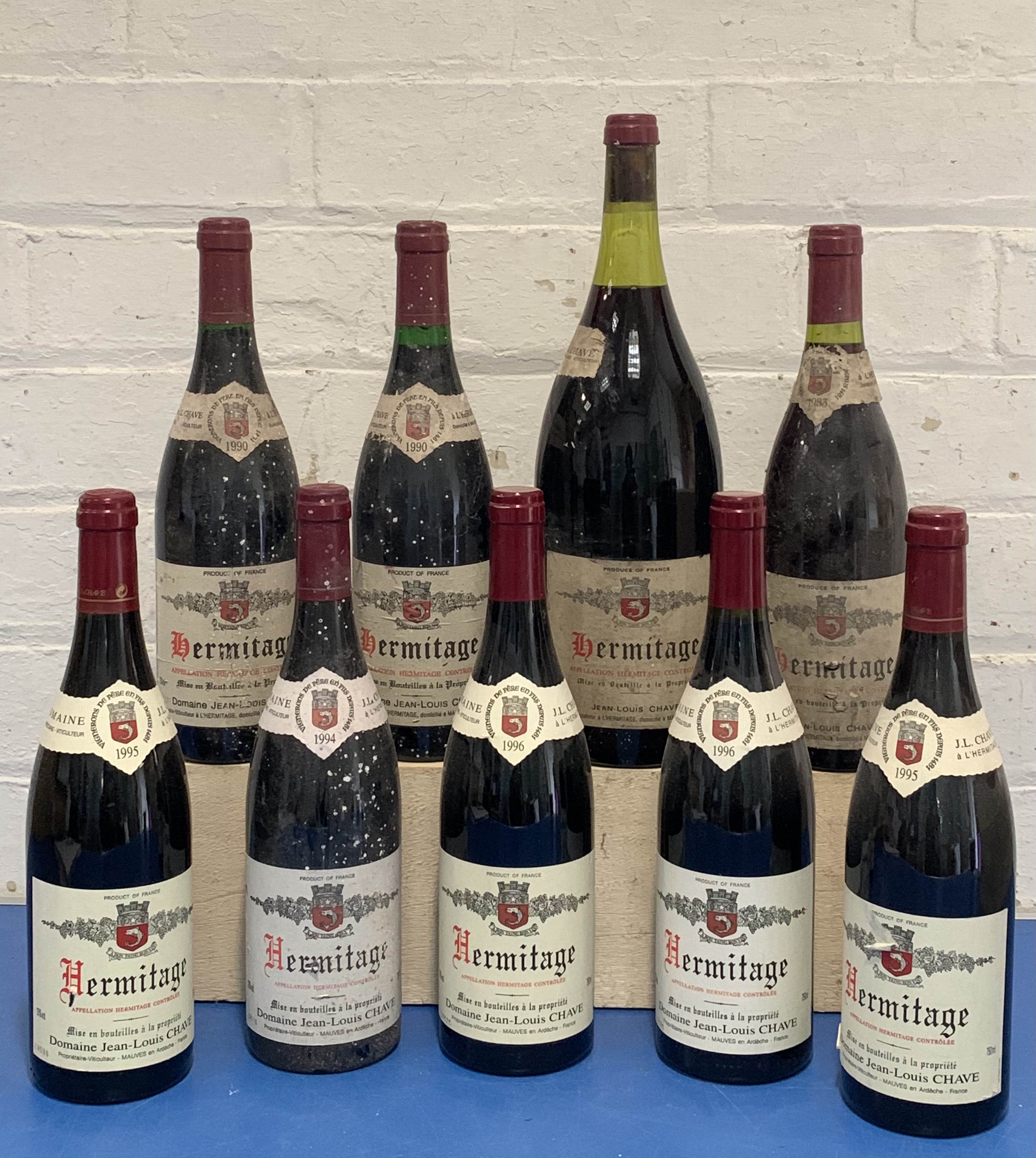 Collection of 1 magnum Hermitage JL Chave (believed 1983) together with 8 bottles Hermitage JL