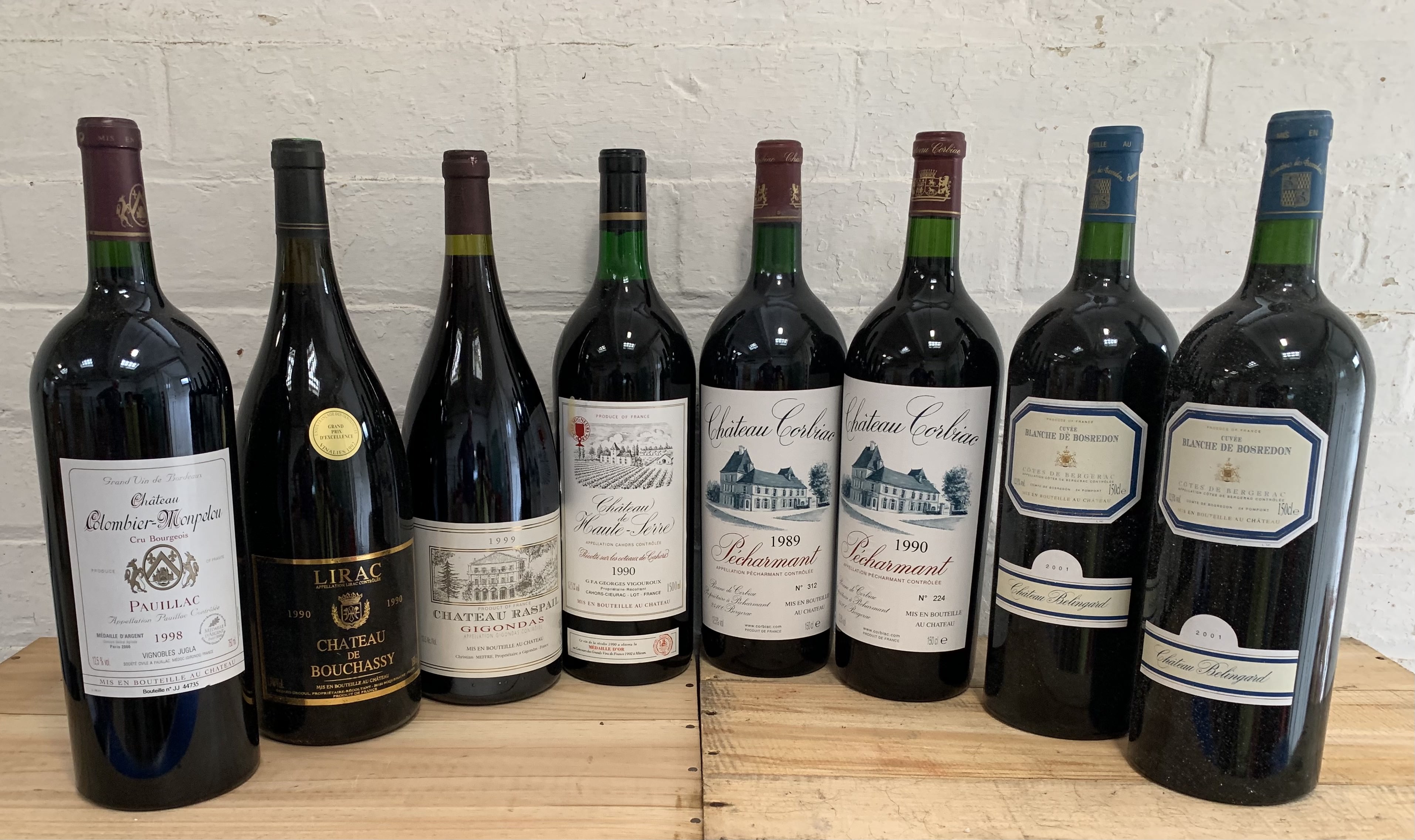 Collection of 8 Magnums from Bordeaux, Rhone Valley, Bergerac, Cahors and Pecharmant