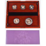 Elizabeth II, United Kingdom, 2021, The Sovereign Five-Coin Gold Proof Set, Royal Mint.