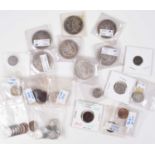 Selection of American coinage to include eight silver dollars and two later dollars and others.