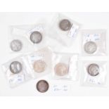 Selection of Queen Victoria young head mid to high-grade silver shillings (9).