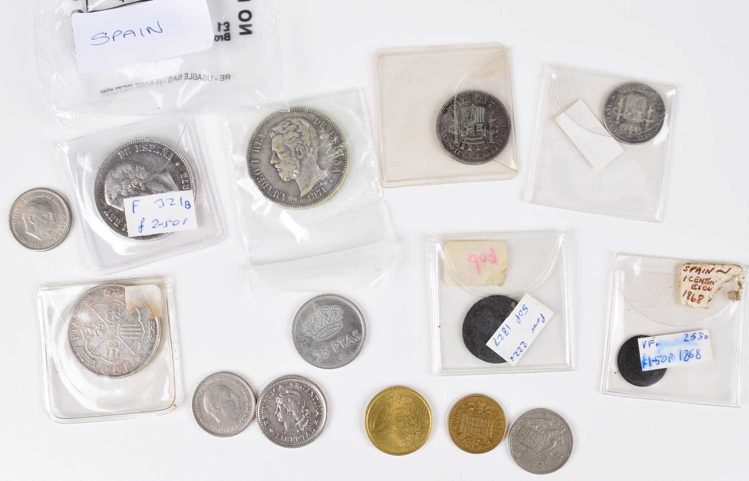 Tin of assorted foreign coinage to include many silver coins from Netherlands etc. - Image 2 of 19