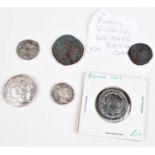 A small selection of ancient coins to include a Gordian silver denarius (6).